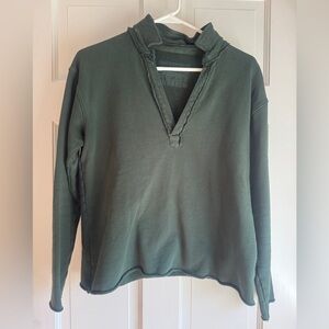 Frank & Eileen Tee Lab Green Raw Hem Sweatshirt Pullover Size Small Made in USA